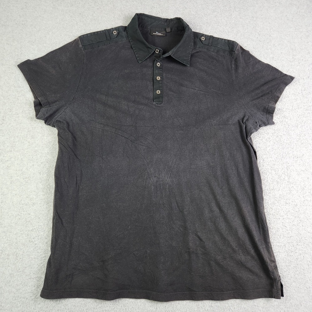 Marc Anthony Polo Shirt Mens XXL Black Cotton Stretch Short Sleeve Collared